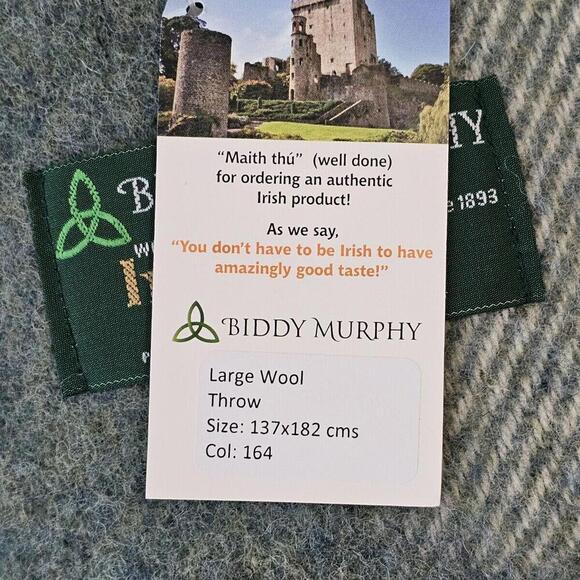 Biddy Murphy Pure New Wool Throw Blanket 51"x71" Woven In Ireland By John Hanley - Picture 3 of 3